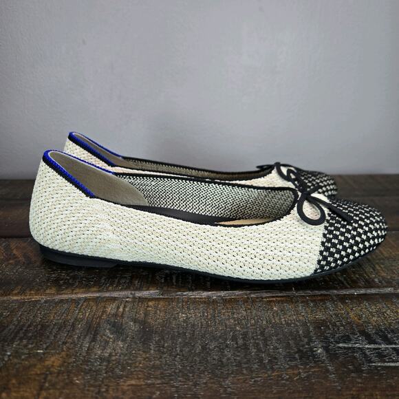 NEW Rothys The Ballet Flat Bow Womens 5 Flats Slip On Ballet Shoes Cream - Picture 1 of 11